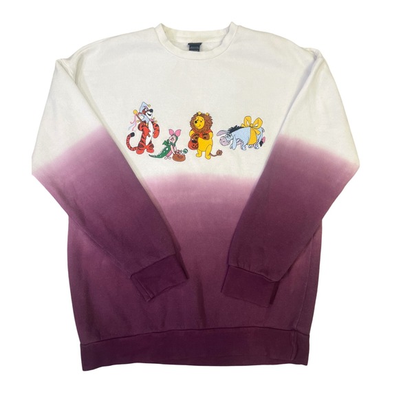 Disney Winnie The Pooh Embroidered Halloween Purple Ombre Sweatshirt S - Picture 1 of 16